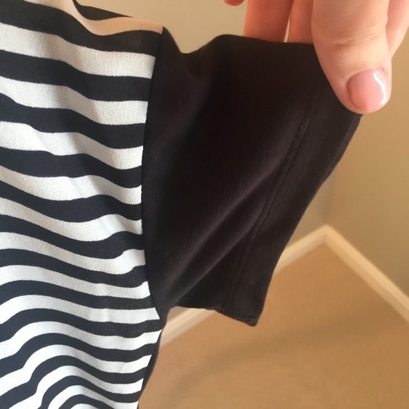 Short sleeve black and white striped top. - Picture 3 of 3